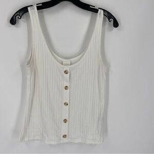 H&M Women’s Scoop Neck Ribbed Knit Sleeveless Boxy Cut Blouse size M
